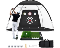 Thumbnail for Golf net with reinforced corners and ground stakes