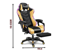 Thumbnail for Gaming Chair - Gaming Chair with Foot Rest RGB Light
