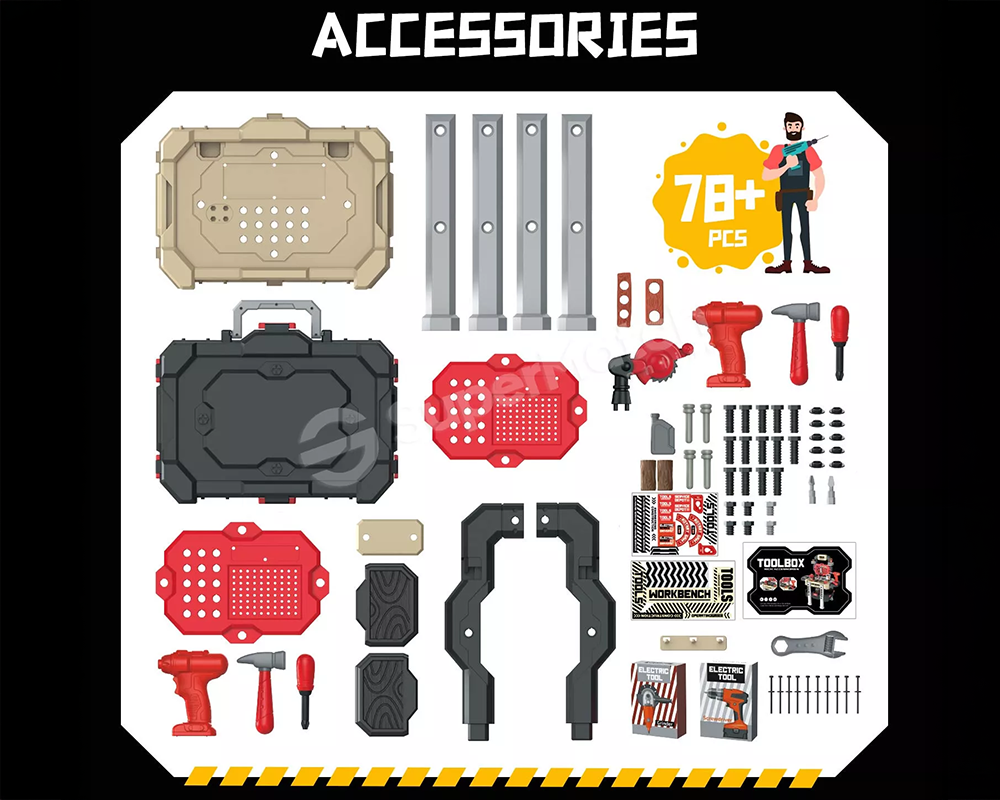 Kids Work Bench Construction Tool Toys Set