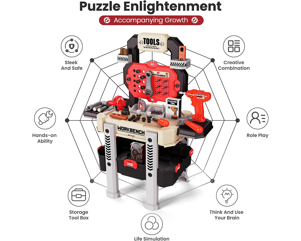 Kids Work Bench Construction Tool Toys Set