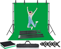 Thumbnail for Photography Background Stand with 3 Backdrops Kit 3m