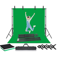 Thumbnail for Photography Background Stand with 3 Backdrops Kit 3m