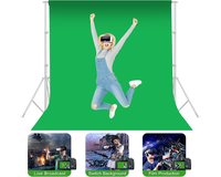 Thumbnail for Photography Background Stand with 3 Backdrops Kit 3m