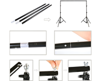Thumbnail for Photography Background Stand with 3 Backdrops Kit 3m