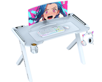 Thumbnail for Gaming desk with RGB LED lights assembled with included tools