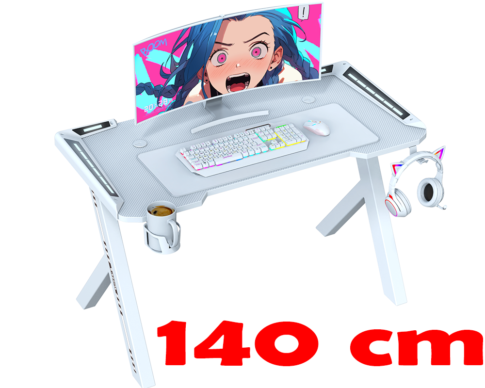 Gaming Desk Computer Desks Table Study Home Ofiice Rgb Led Light