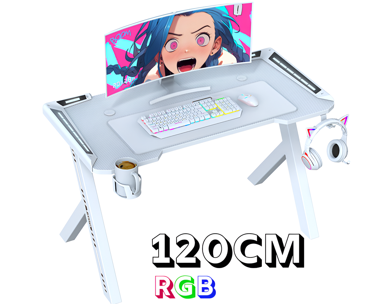 Gaming Desk with RGB LED Lights