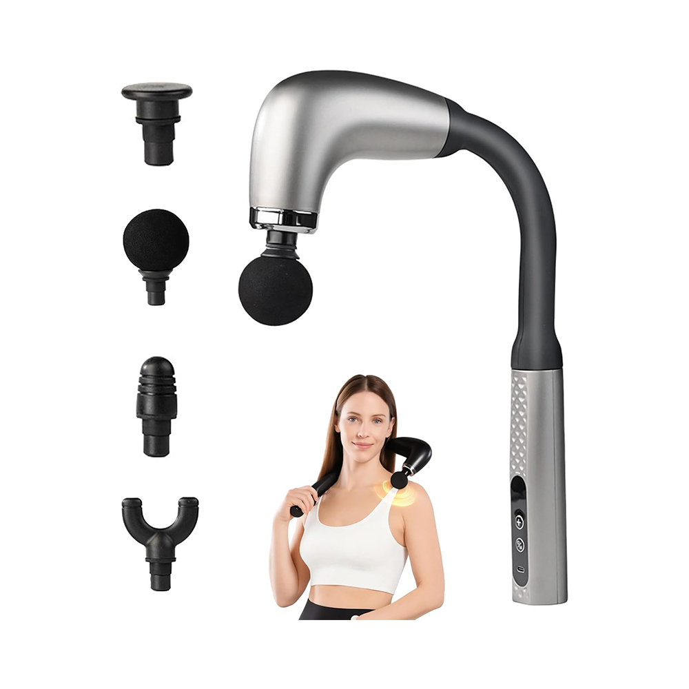 Massage gun showing quiet operation feature