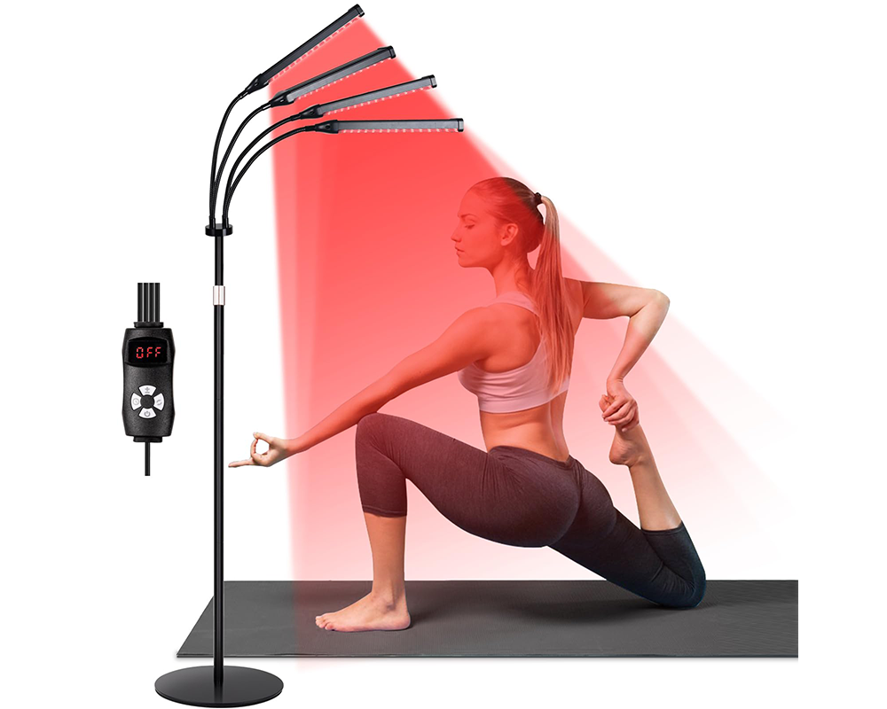 Red light therapy lamp with adjustable angle