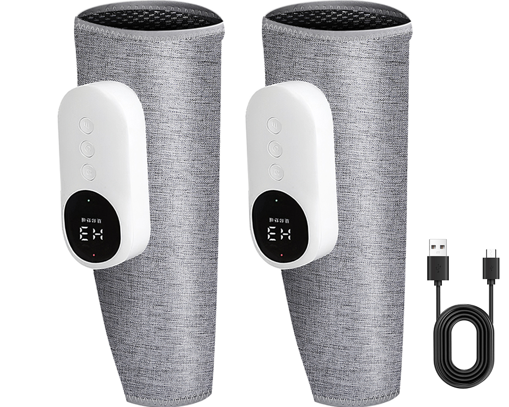 Leg massager packaged with user manuals