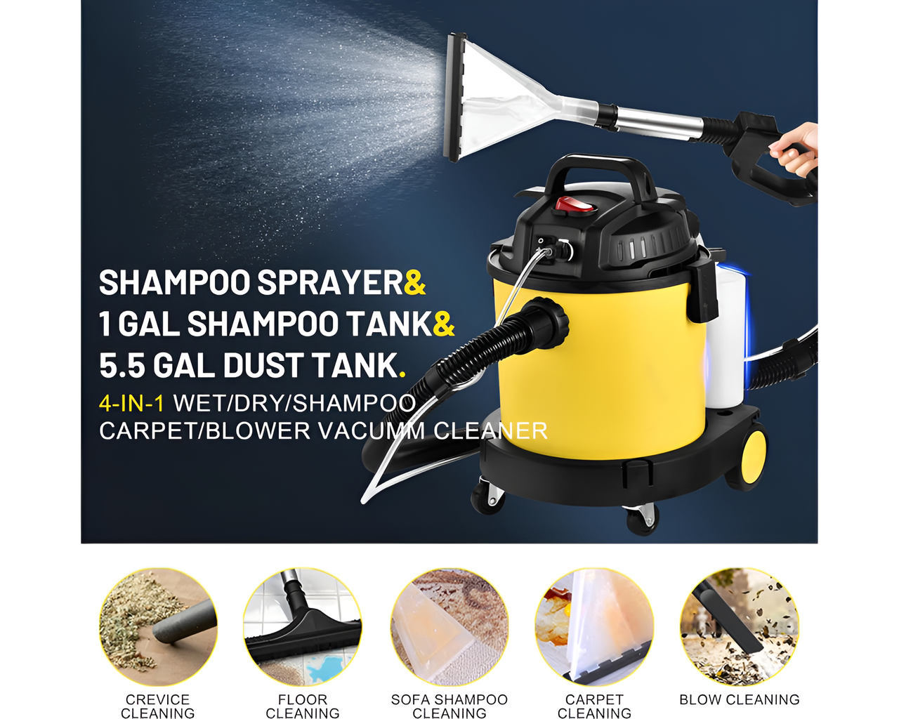Carpet Cleaner Machine 5-in-1 Carpet Cleaner Machine for Home
