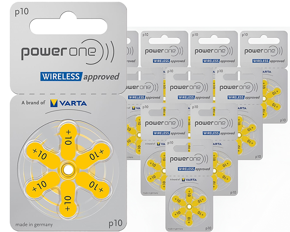 Power one P10 Hearing Aid Batteries 60 Pack