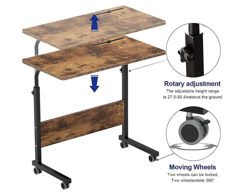 Adjustable Laptop Desk Stand with Wheels