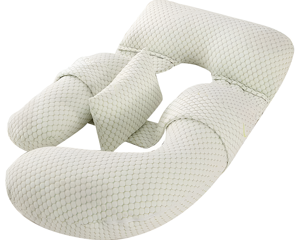 Full body pregnancy pillow folded for storage