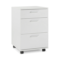 Thumbnail for Office filing cabinet with wheels showing textured wood-look finish
