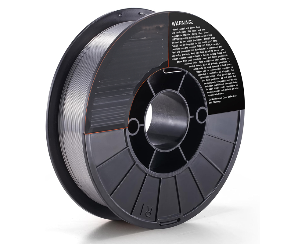 MIG welding wire 08mm spool on workshop bench