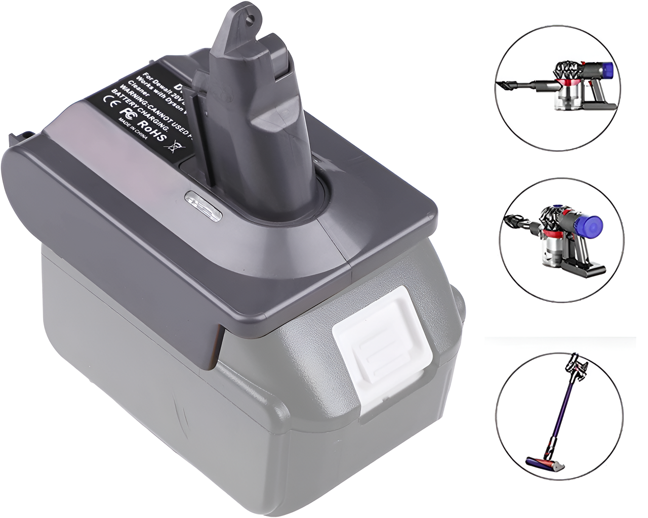 Adapter for Dyson V6 Battery Makita Adapter for Dyson V6 Battery 18V Clip-On