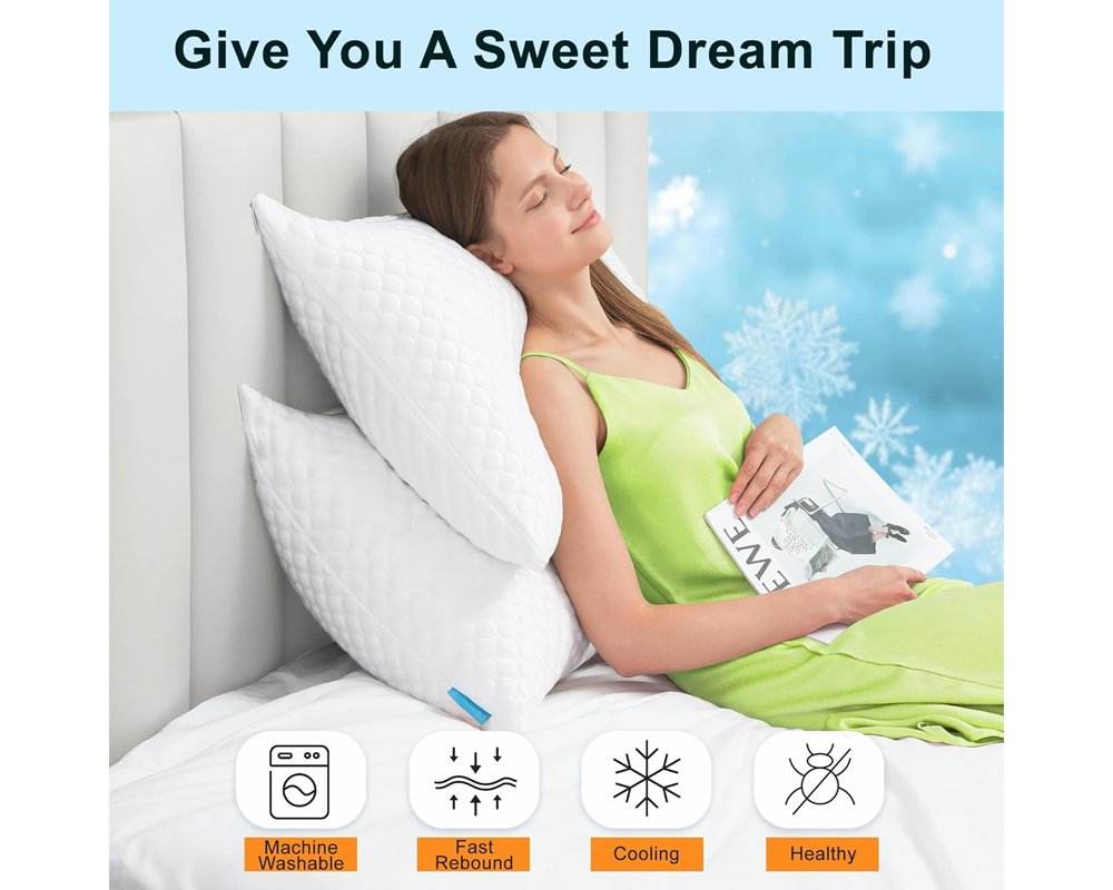Side Sleeper Pillow – Curved Memory Foam Adjustable Cooling Pillow for Neck & Shoulder Pain Relief