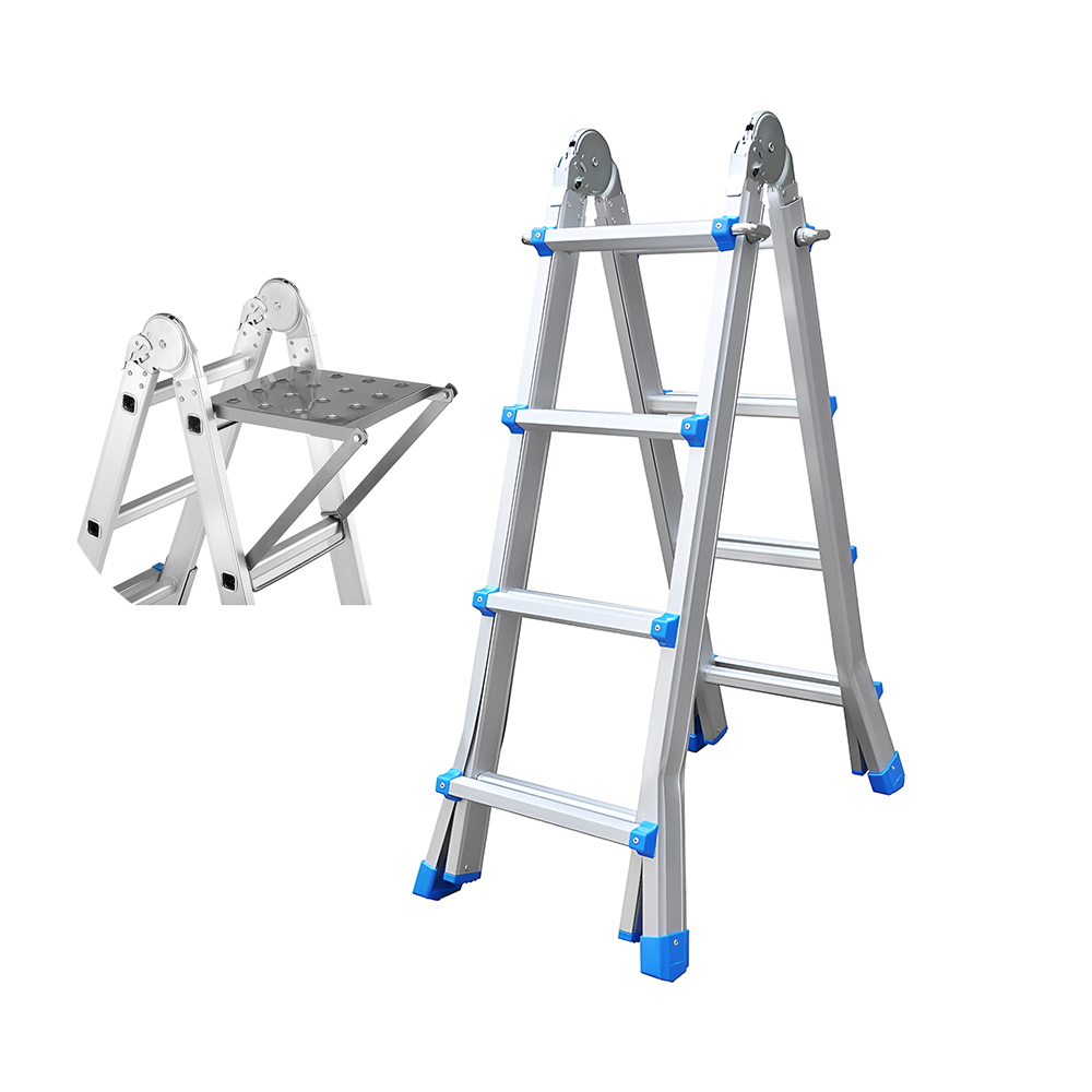 4m Telescopic Ladder used outdoors on uneven ground