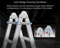Thumbnail for 4M Multipurpose Telescopic Foldable Ladder with Platform