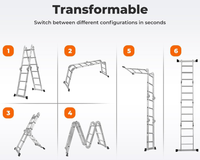 Thumbnail for Telescopic ladder Extension Ladder 3.6M