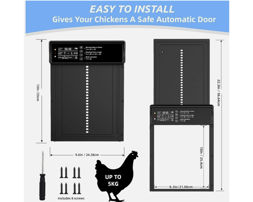 Solar-Powered Automatic Chicken Coop Door