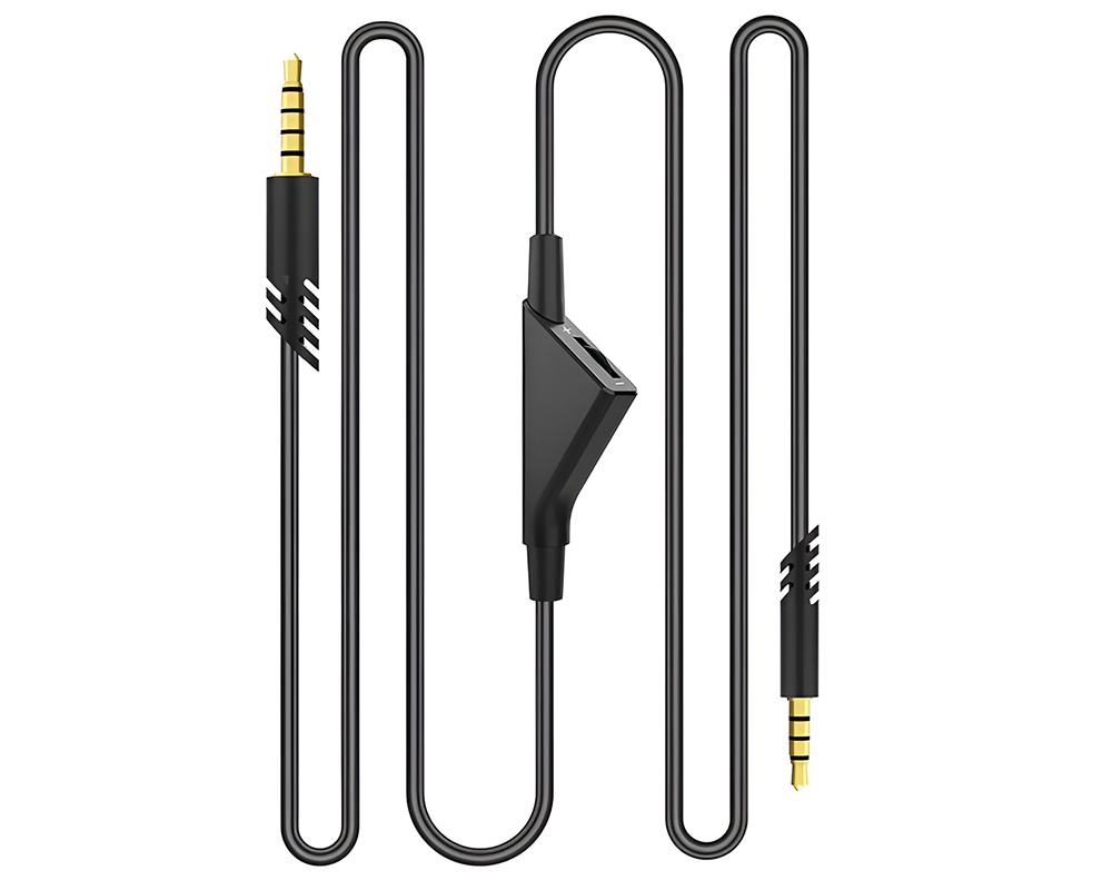 Audio cable with in-line volume adjustment