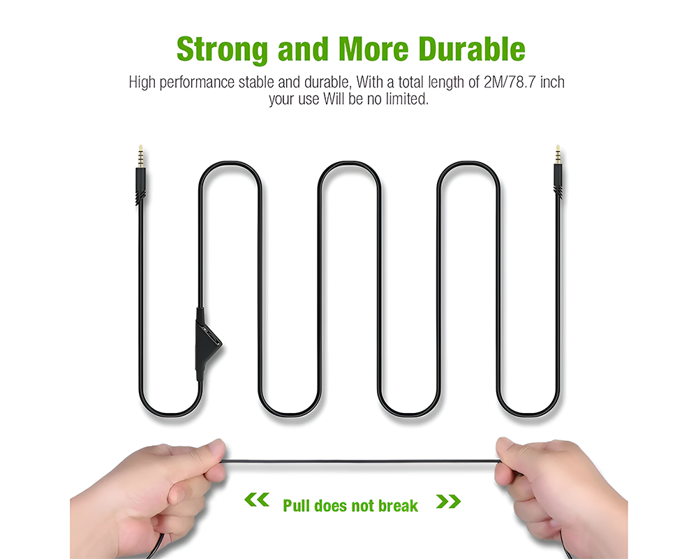 Audio Cable Cord Volume Control for Astro A10 A30 A40 Gaming Headset