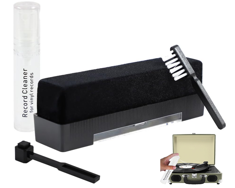 Vinyl brush kit with microfiber cleaning tools