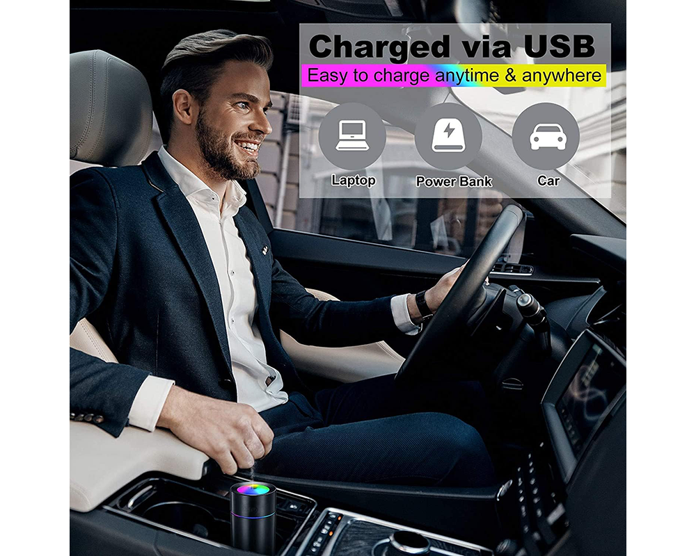 Mini Humidifier 320ml USB Portable Cool Mist Air Diffuser with Night Light Auto Shut-Off