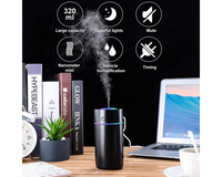 Thumbnail for Mini Humidifier 320ml USB Portable Cool Mist Air Diffuser with Night Light Auto Shut-Off