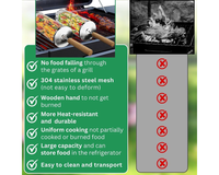 Thumbnail for Rolling Grill Basket – Stainless Steel BBQ Net Tube for Meat, Vegetables & Seafood Outdoor Cooking