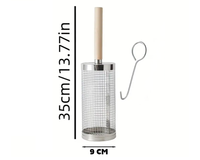 Thumbnail for Rolling Grill Basket – Stainless Steel BBQ Net Tube for Meat, Vegetables & Seafood Outdoor Cooking