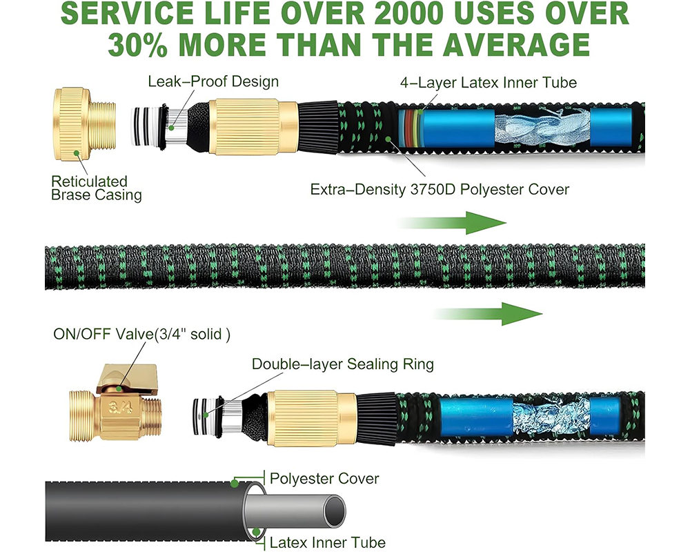 Expandable Flexible Garden Hose Spray Nozzle 30M