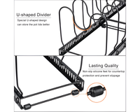 Thumbnail for Expandable Lid & Pan Organiser Black Rack