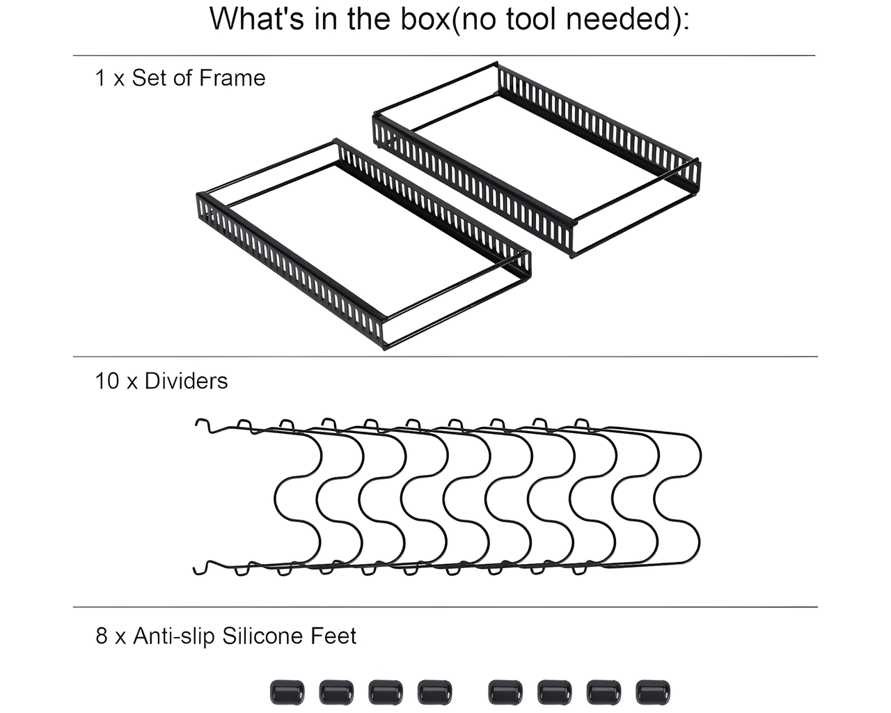 Expandable Lid & Pan Organiser Black Rack