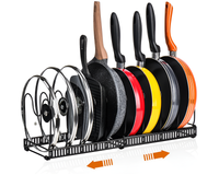 Thumbnail for Expandable Lid & Pan Organiser Black Rack