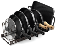 Thumbnail for Expandable Lid & Pan Organiser Black Rack