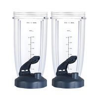 Thumbnail for NutriBullet 32oz Cup Set – 2 Pack Tall Blender Replacement Cups with Flip Top Lids & Gaskets (600W/900W)