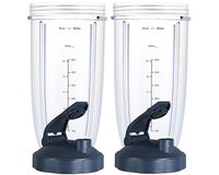Thumbnail for NutriBullet 32oz Cup Set – 2 Pack Tall Blender Replacement Cups with Flip Top Lids & Gaskets (600W/900W)