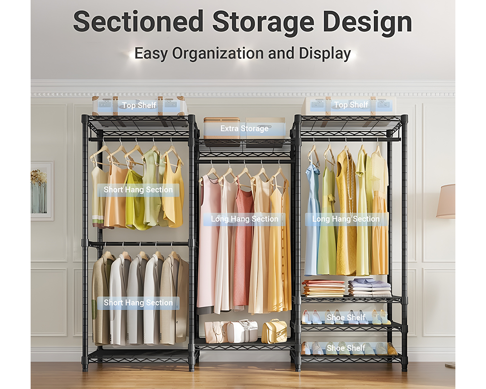 Portable Clothes Rack Wardrobe Organizer