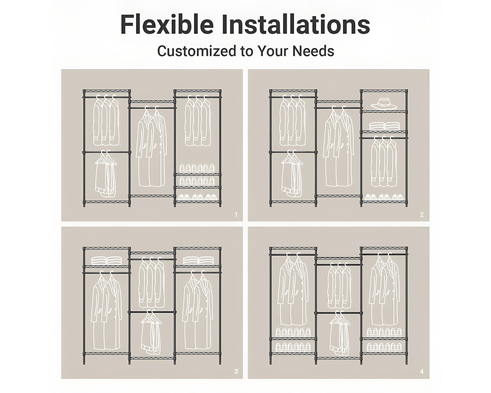 Portable Clothes Rack Wardrobe Organizer