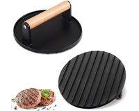 Thumbnail for Cast Iron Smash Burger Press BBQ Cast Iron Smash Burger Press with Silicone Handle