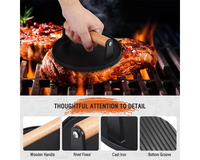 Thumbnail for Cast Iron Smash Burger Press BBQ Cast Iron Smash Burger Press with Silicone Handle