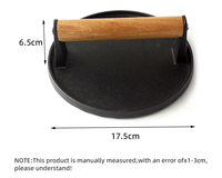 Thumbnail for Cast Iron Smash Burger Press BBQ Cast Iron Smash Burger Press with Silicone Handle