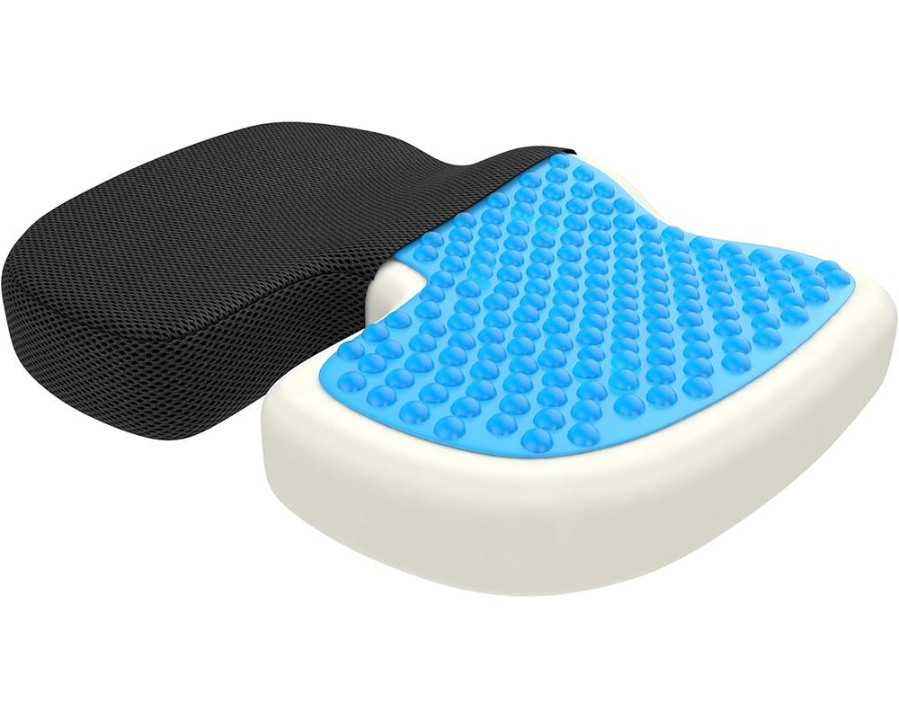 Seat cushion for office chair used in airplane seat
