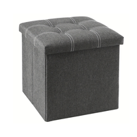 Thumbnail for Storage ottoman bench showing reinforced construction
