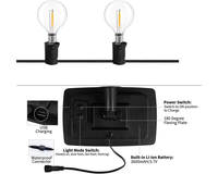 Thumbnail for Solar Powered Festoon String Lights 15m with 50 Bulbs