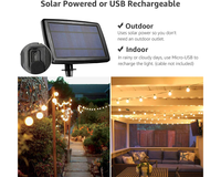 Thumbnail for Solar Powered Festoon String Lights 15m with 50 Bulbs