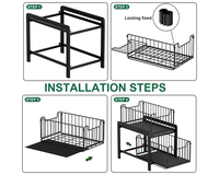 Thumbnail for 2 Tier Sliding Basket Organizer for Cabinets